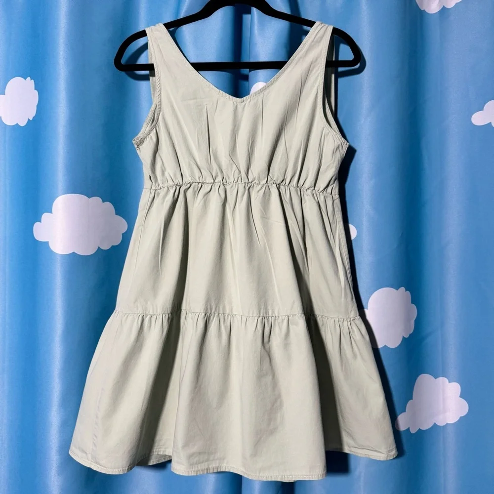 Derek Heart Mint Green Tiered Sundress Medium Cotton Sleeveless Mini Cottagecore